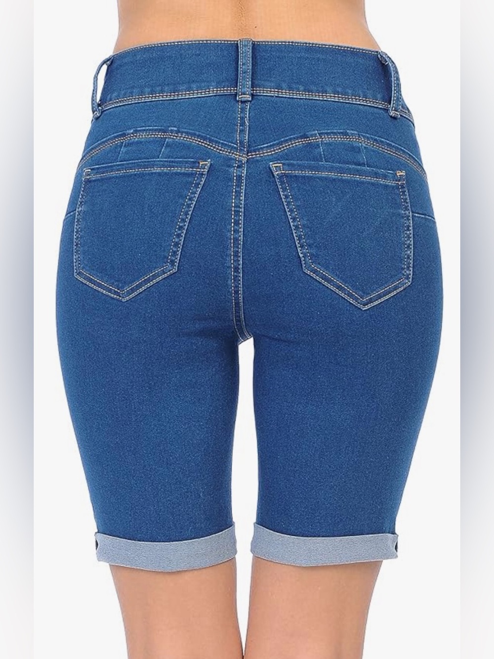 Wax Jeans Shorts - Women’s White Denim, ‘Butt I❤️U’ Shorts w/ Rear End Lift. 3XL